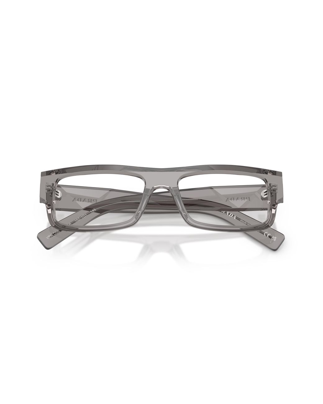Prada Black Pr D06V 16Z1O1 Optical Frames Acetate Transparent Squared Normal for men