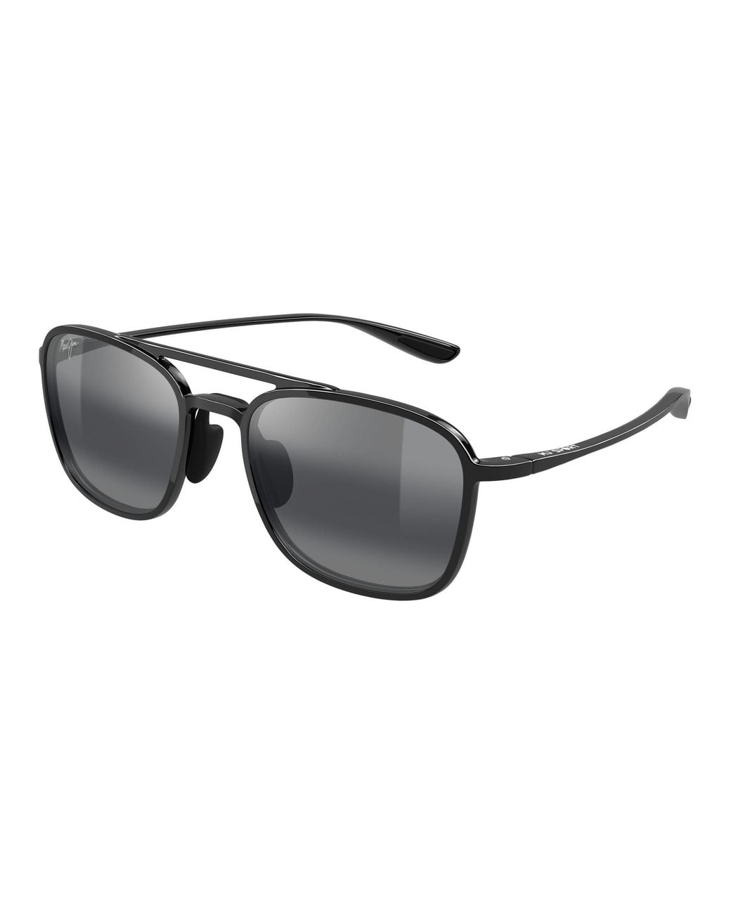 Maui Jim Black Mj0447S 001 Occhiali Da Sole Iniettato Grigio Squadrata