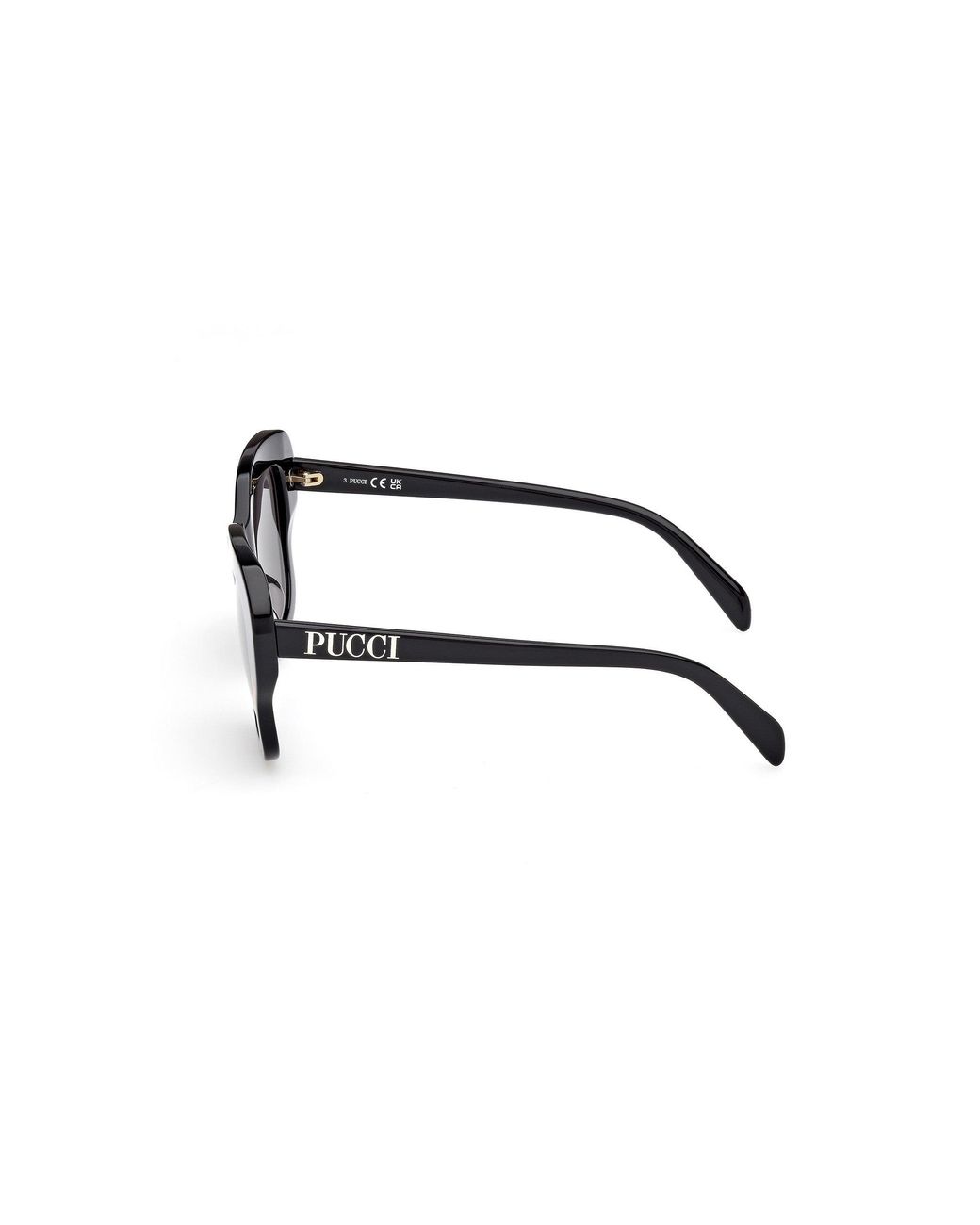 Emilio Pucci Black Ep0220 99A Sunglasses Acetate Smoke Squared Normal