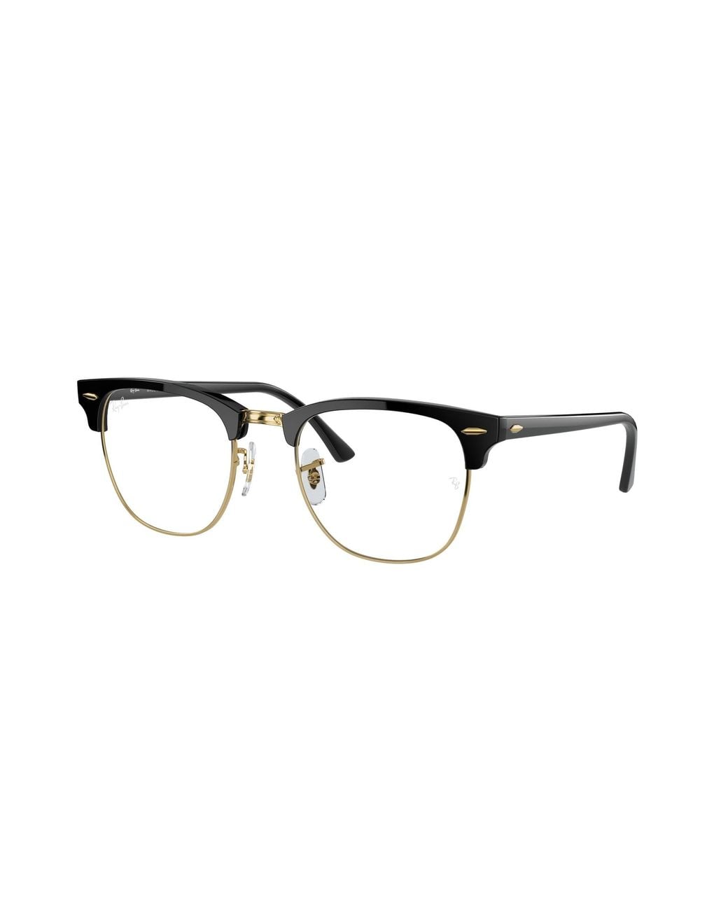 Ray-Ban Sunglasses Unisex Clubmaster Blue-light Clear - Shiny Black Frame Clear Lenses 51-21