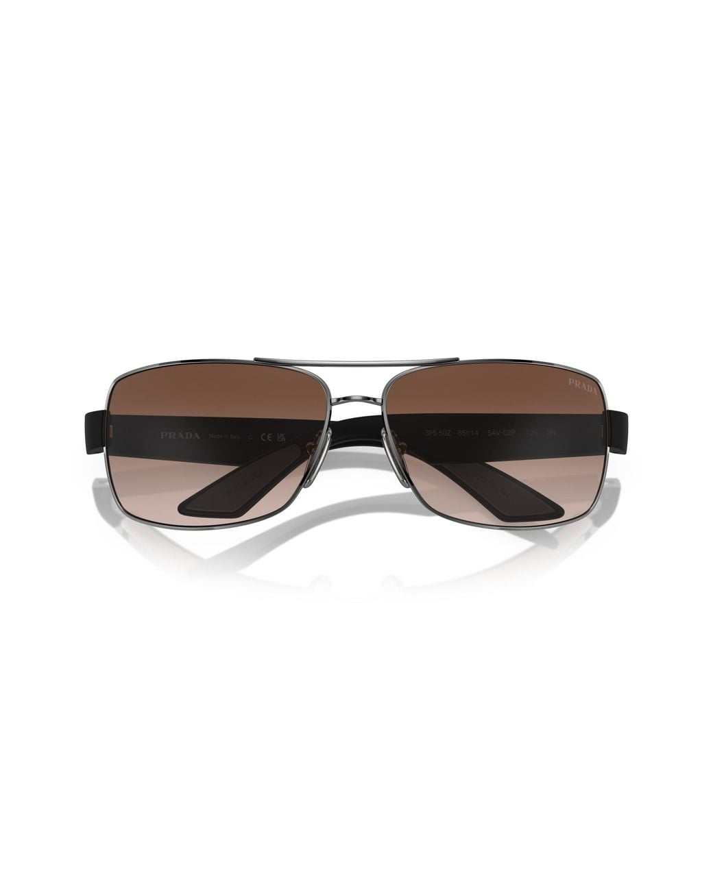 Prada Linea Rossa Black Ps 50Zs 5Av02P Sunglasses Metal Pillow Normal Shaded for men