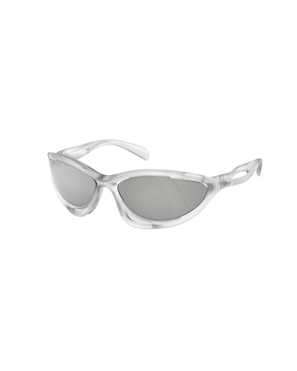Prada Black Pr A23S 14V60H Sunglasses Nylon Cat Eye Mirrored Mirror