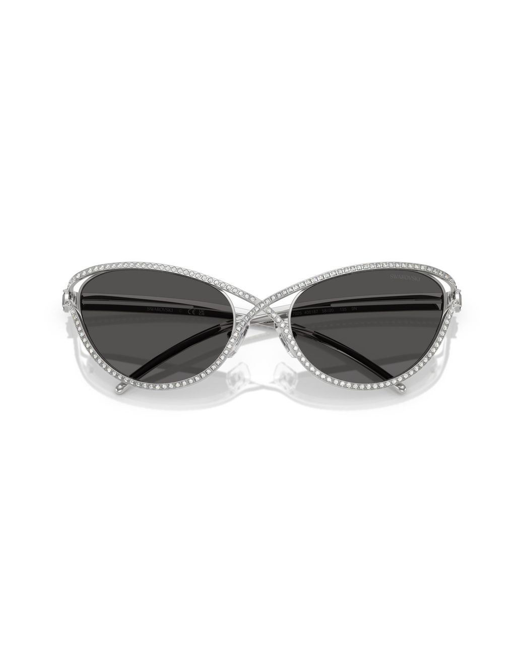 Swarovski Black Sk7025 400187 Sunglasses Metal Cat Eye Normal