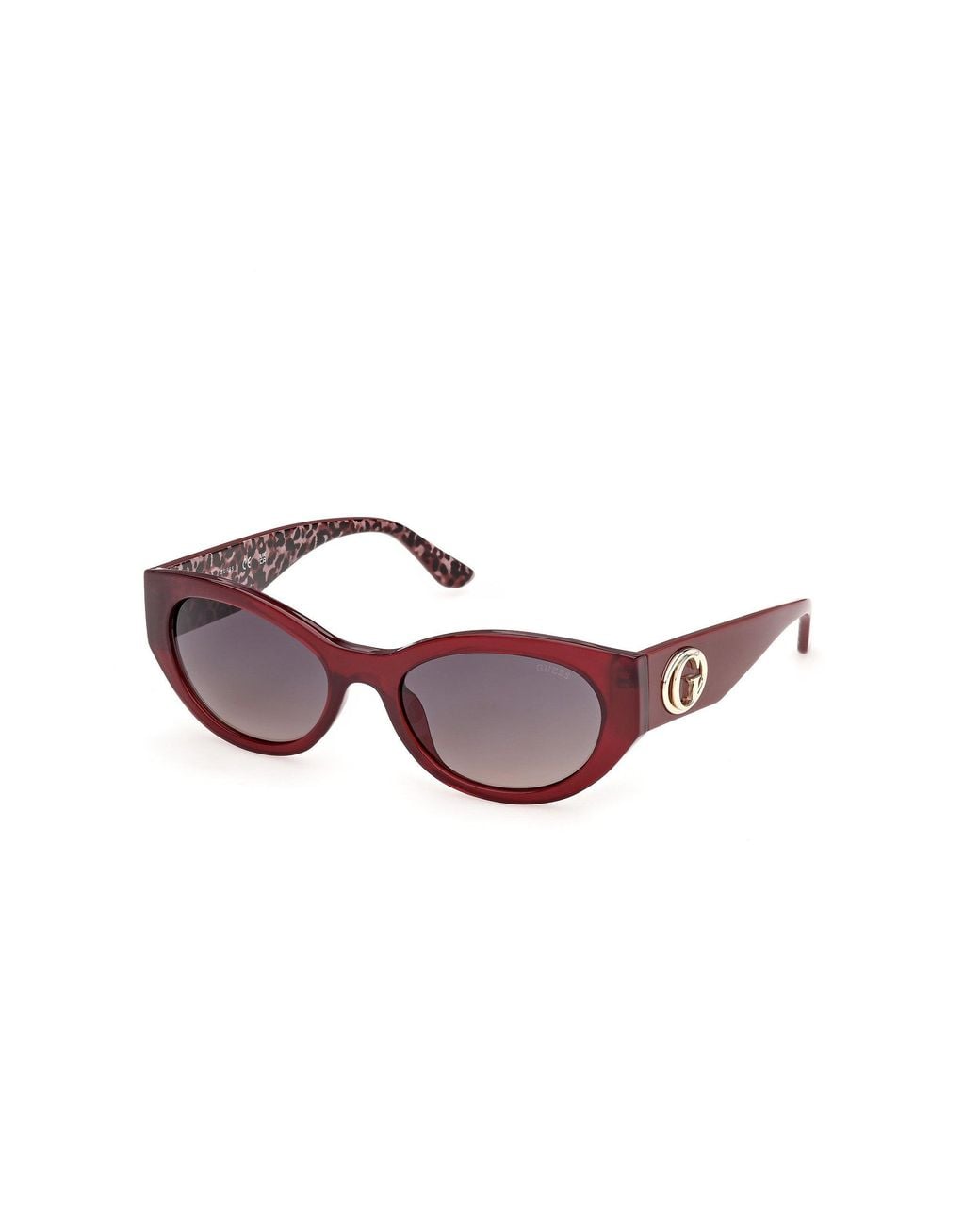 Guess Red Gu00362 69B Sunglasses Injected Smoke Round Normal