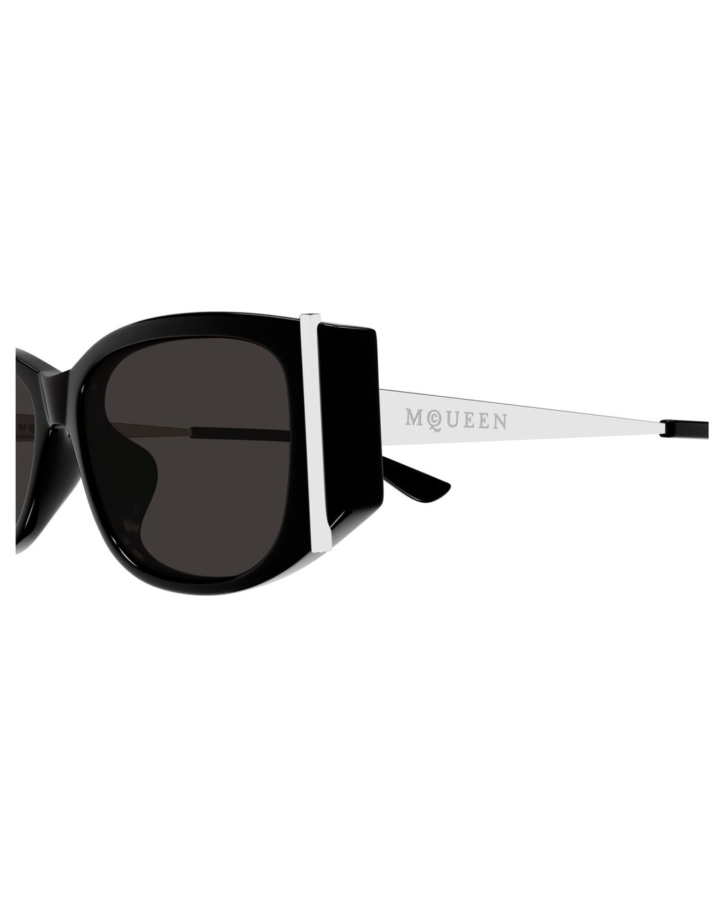 McQueen Black Am0494Sa 001 Sunglasses Acetate Round