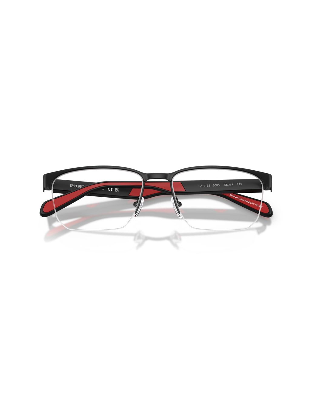 Emporio Armani Black Ea1162 3085 Optical Frames Metal Geometric Normal for men