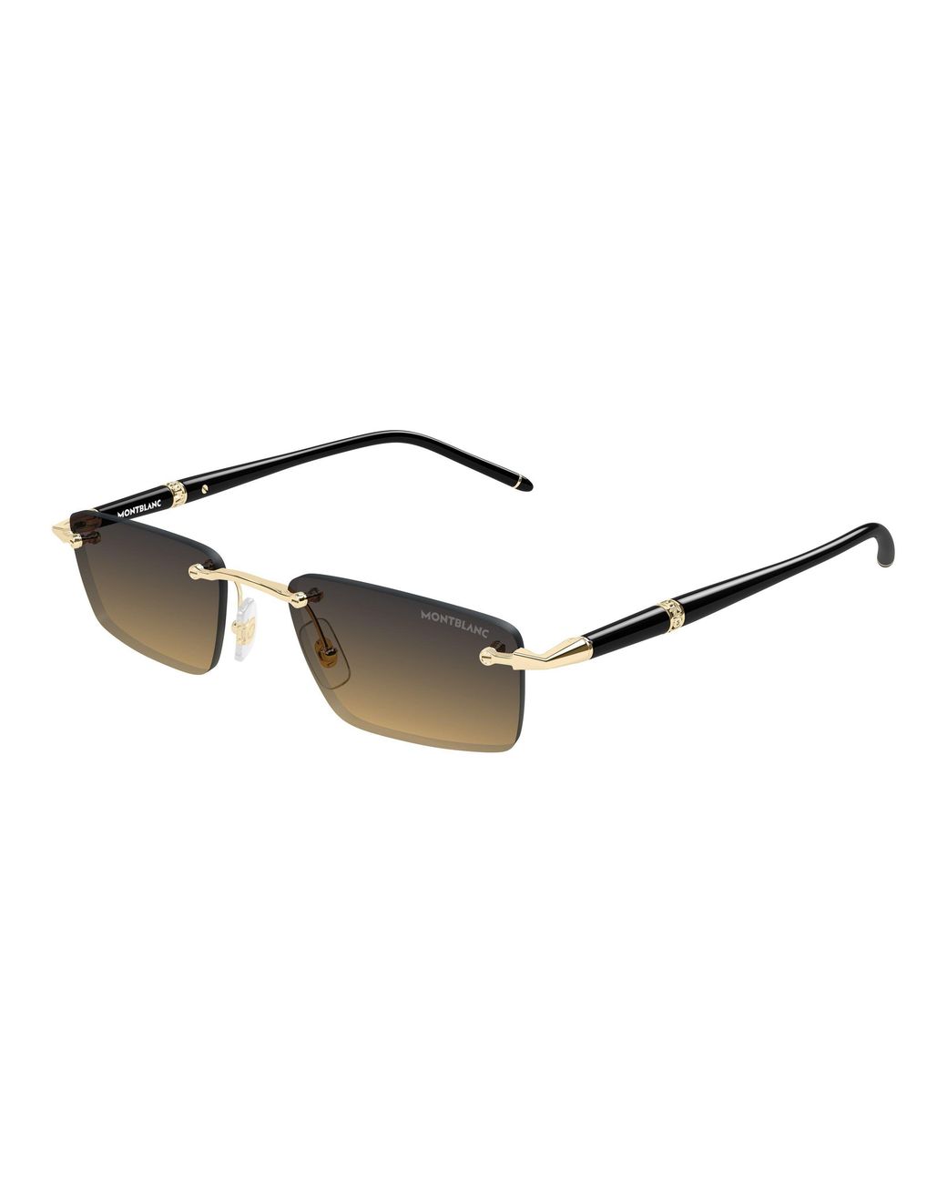 Montblanc Black Mb0484S 002 Sunglasses Metal Squared for men