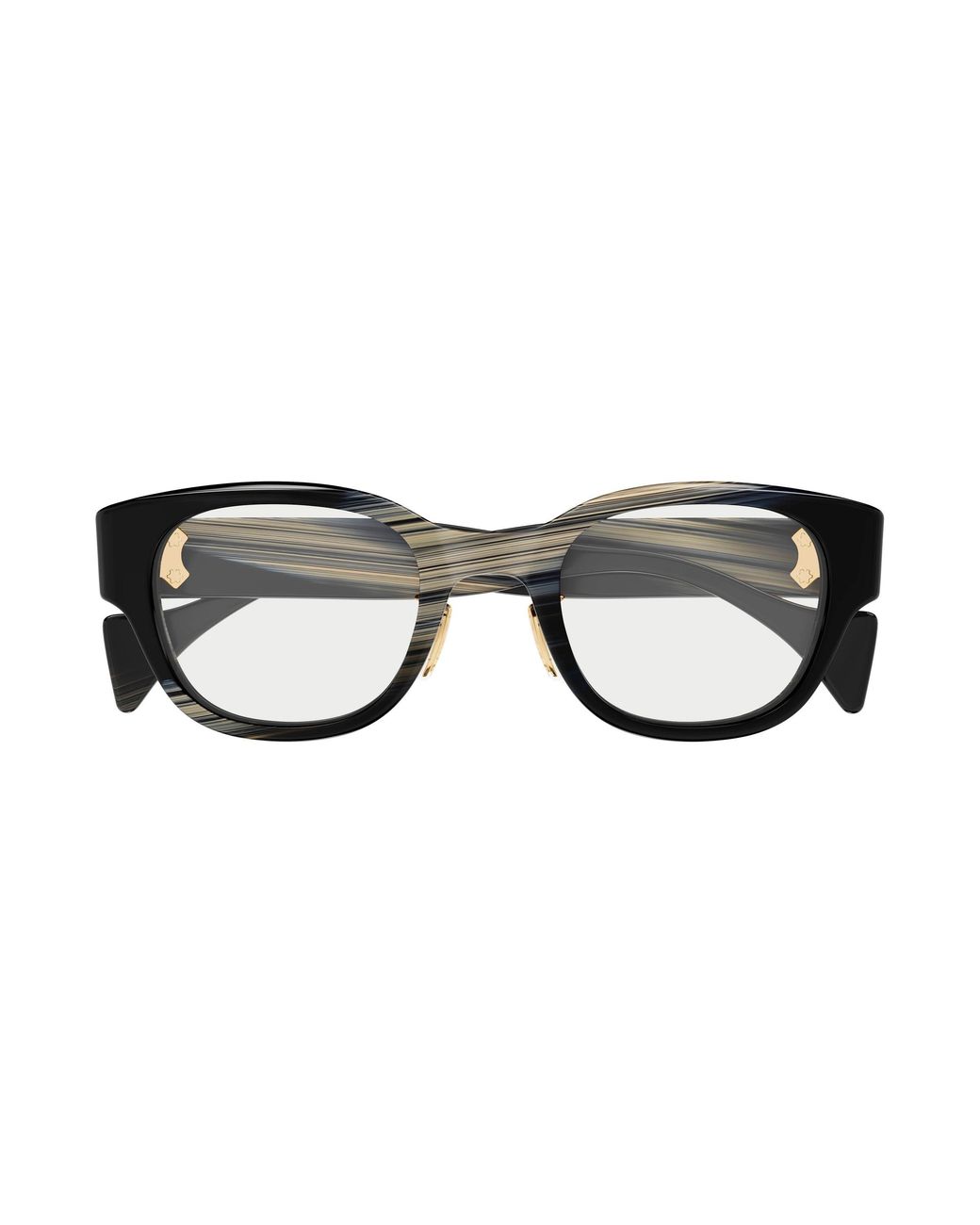 Gucci Black Gg2001Oj 003 Optical Frames Acetate Transparent Round for men