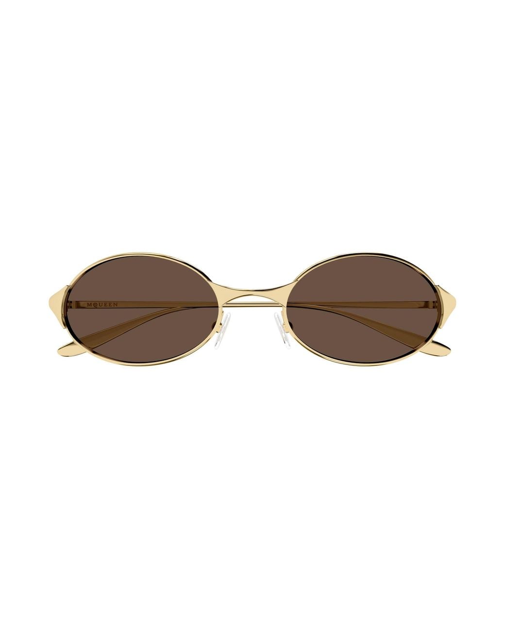 McQueen Black Am0589S 002 Occhiali Da Sole Metallo Marrone Rotonda