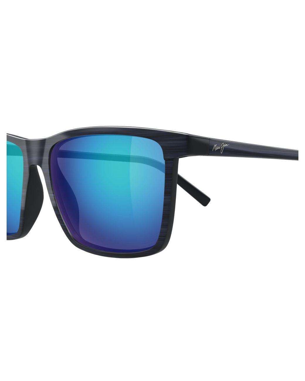 Maui Jim Black Mj0875S 002 Occhiali Da Sole Iniettato Blu Squadrata