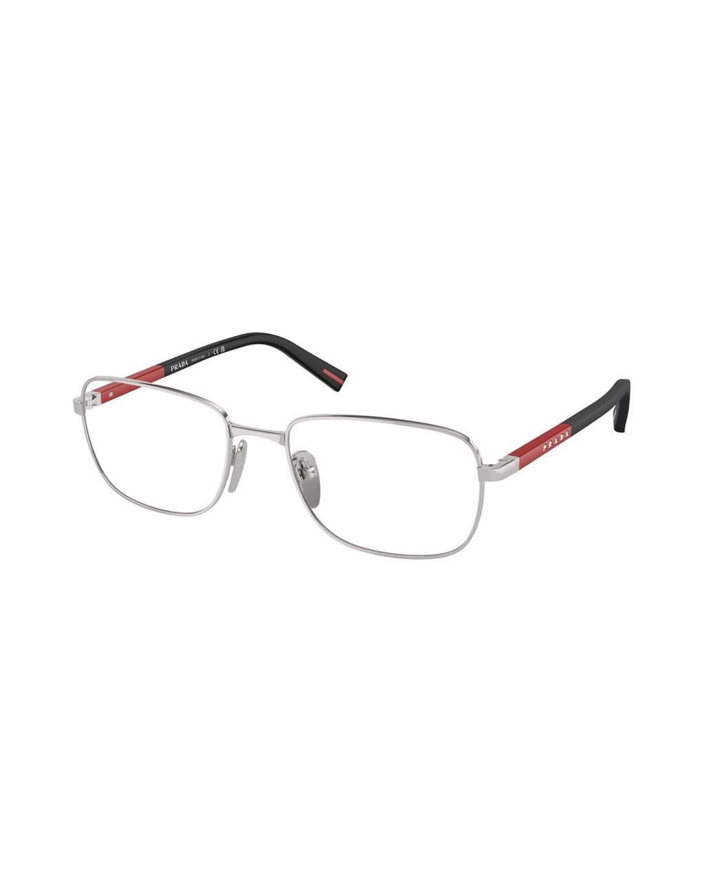 Prada Linea Rossa Black Ps 52Qv 1Bc1O1 Optical Frames Metal Pillow Normal for men