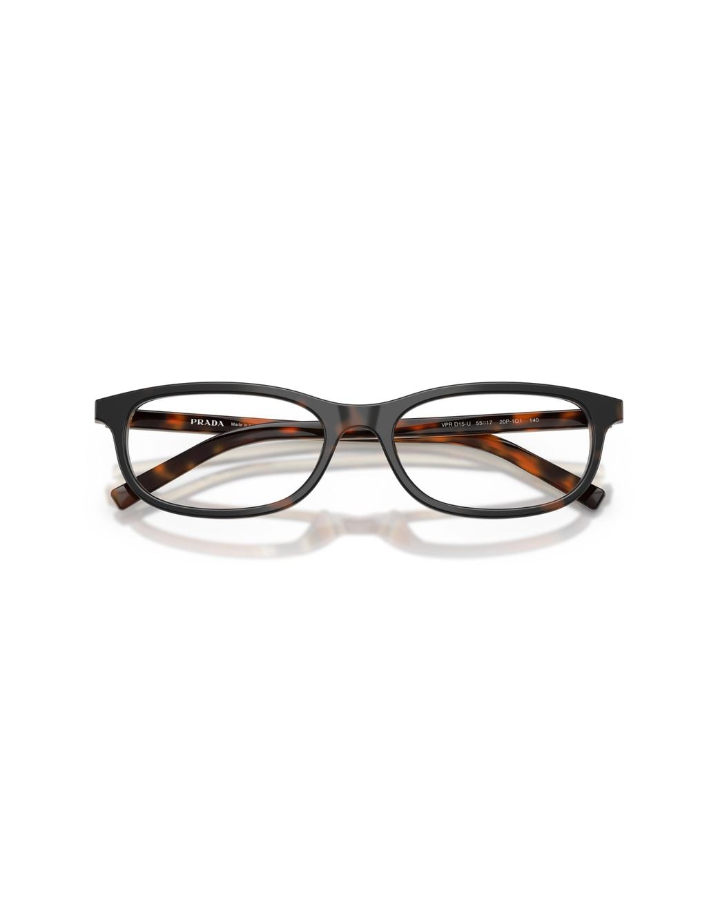 Prada Black Pr D15Vu 20P1O1 Optical Frames Acetate Transparent Geometric Normal