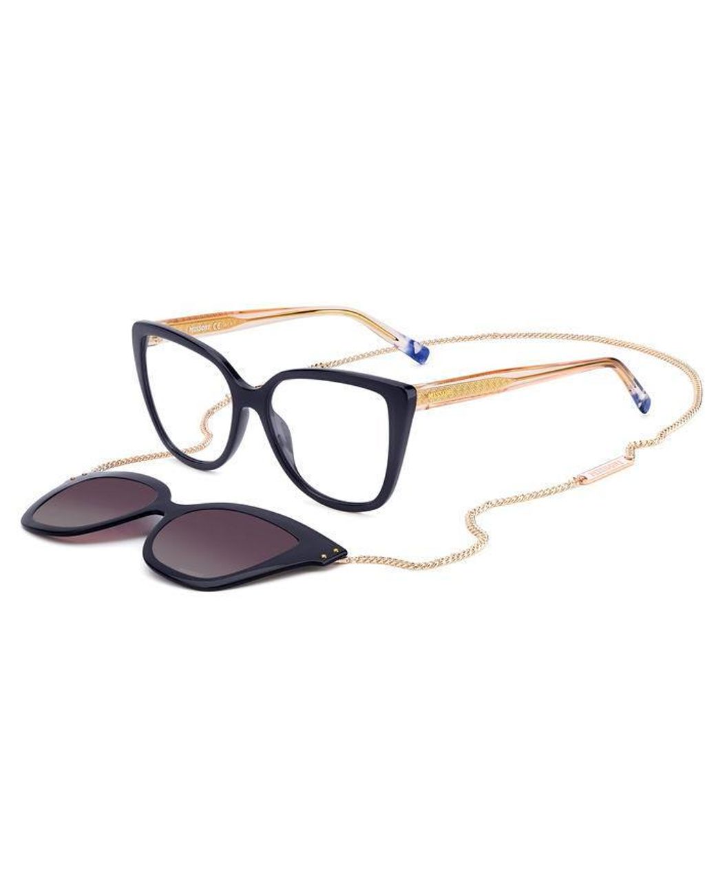 Missoni Black Mis 0133/Cs Pjp/Xw Optical Frames Plastic Squared Polarized Clip-On for men