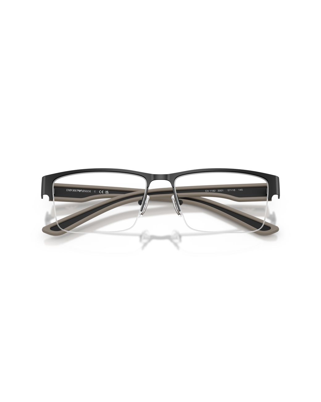 Emporio Armani Black Ea1182 3001 Optical Frames Metal Transparent Squared Normal for men