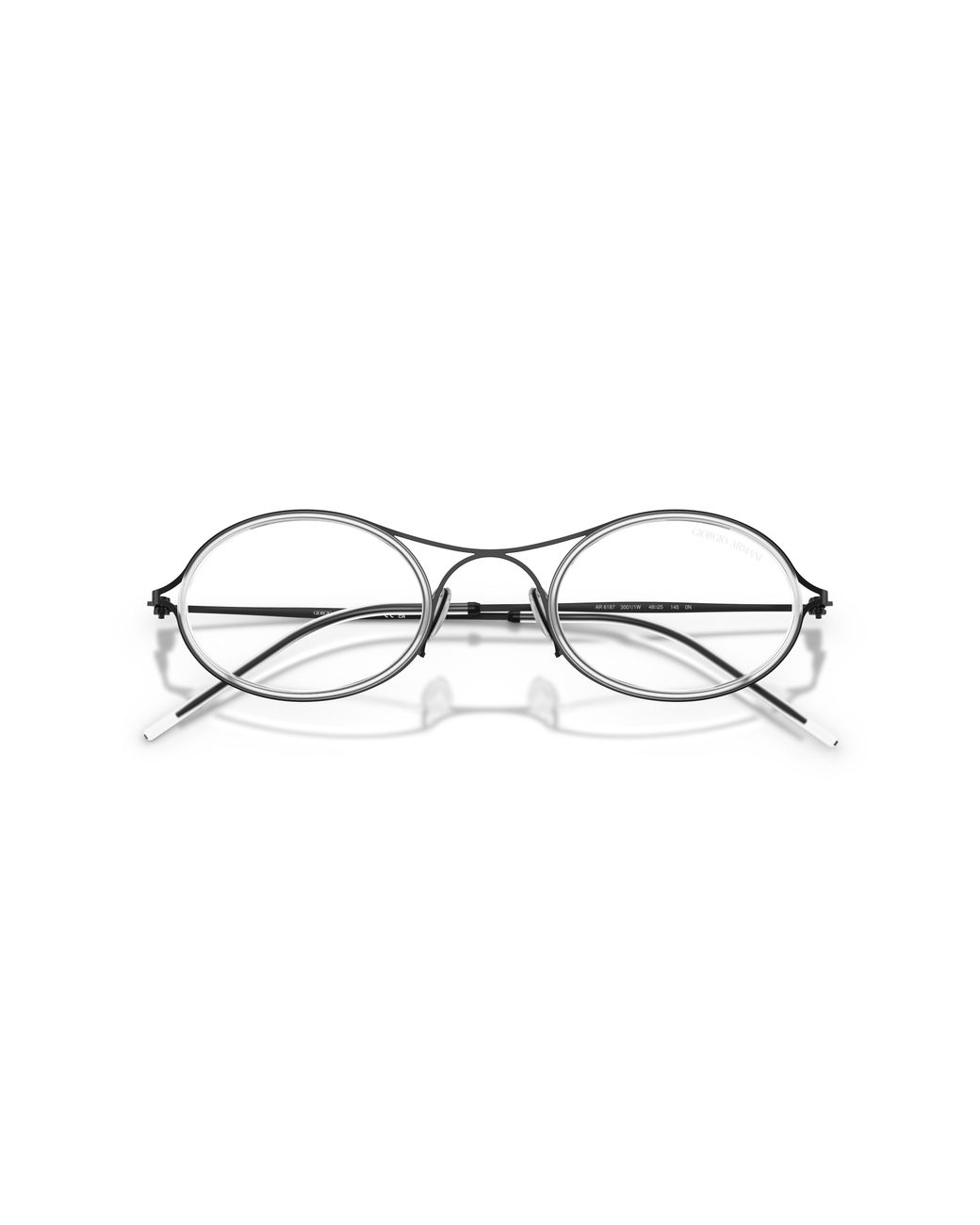 Giorgio Armani Black Ar6187 30011W Sunglasses Metal Transparent Round Normal for men