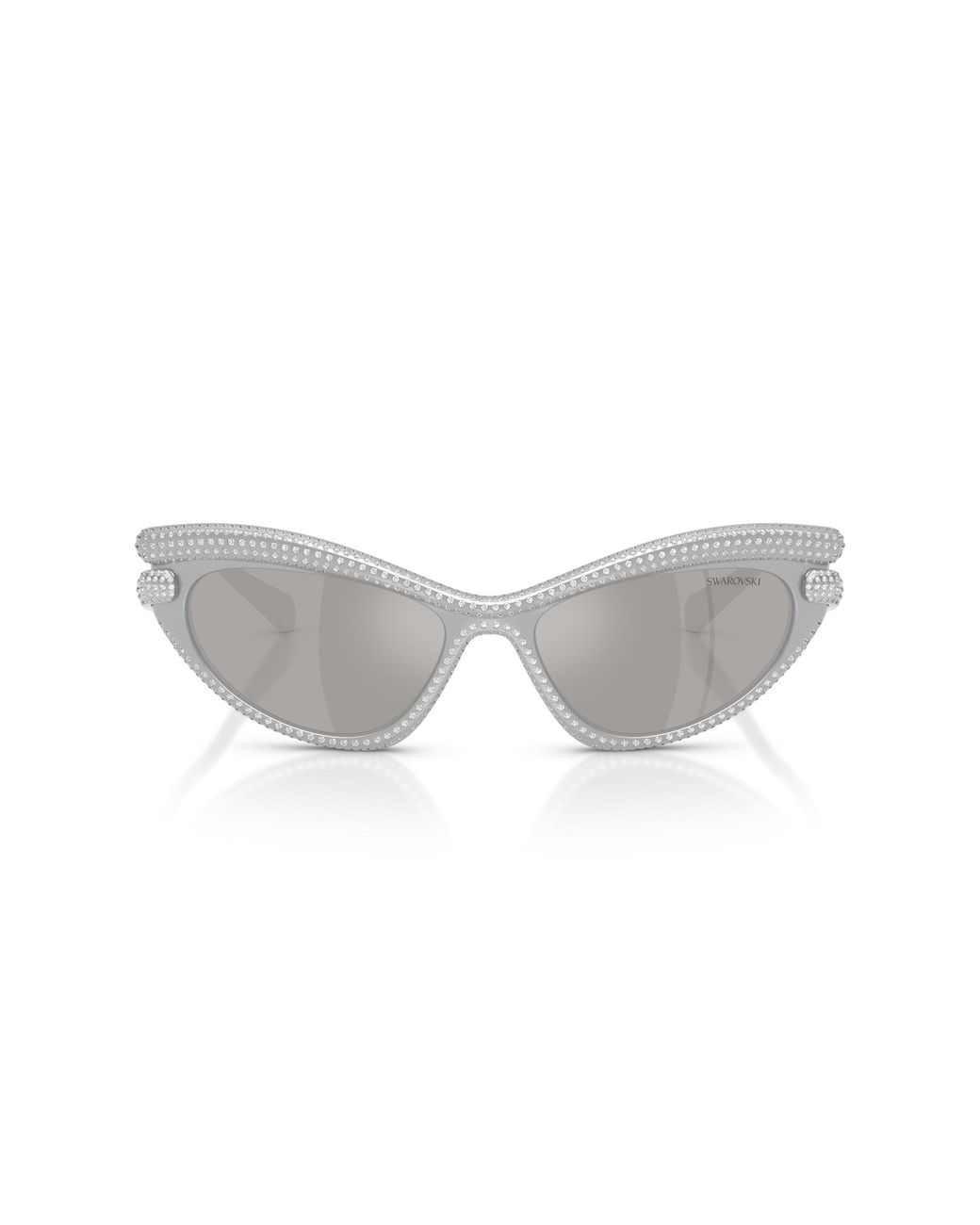 Swarovski Black Sk6038 10596G Sunglasses Injected Cat Eye Mirrored