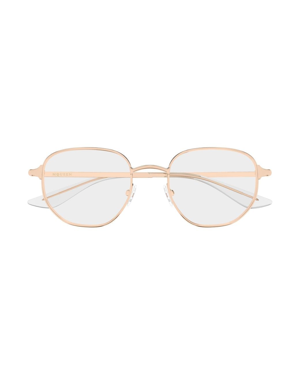McQueen Black Am0590O 004 Montature Da Vista Metallo Trasparente Rotonda