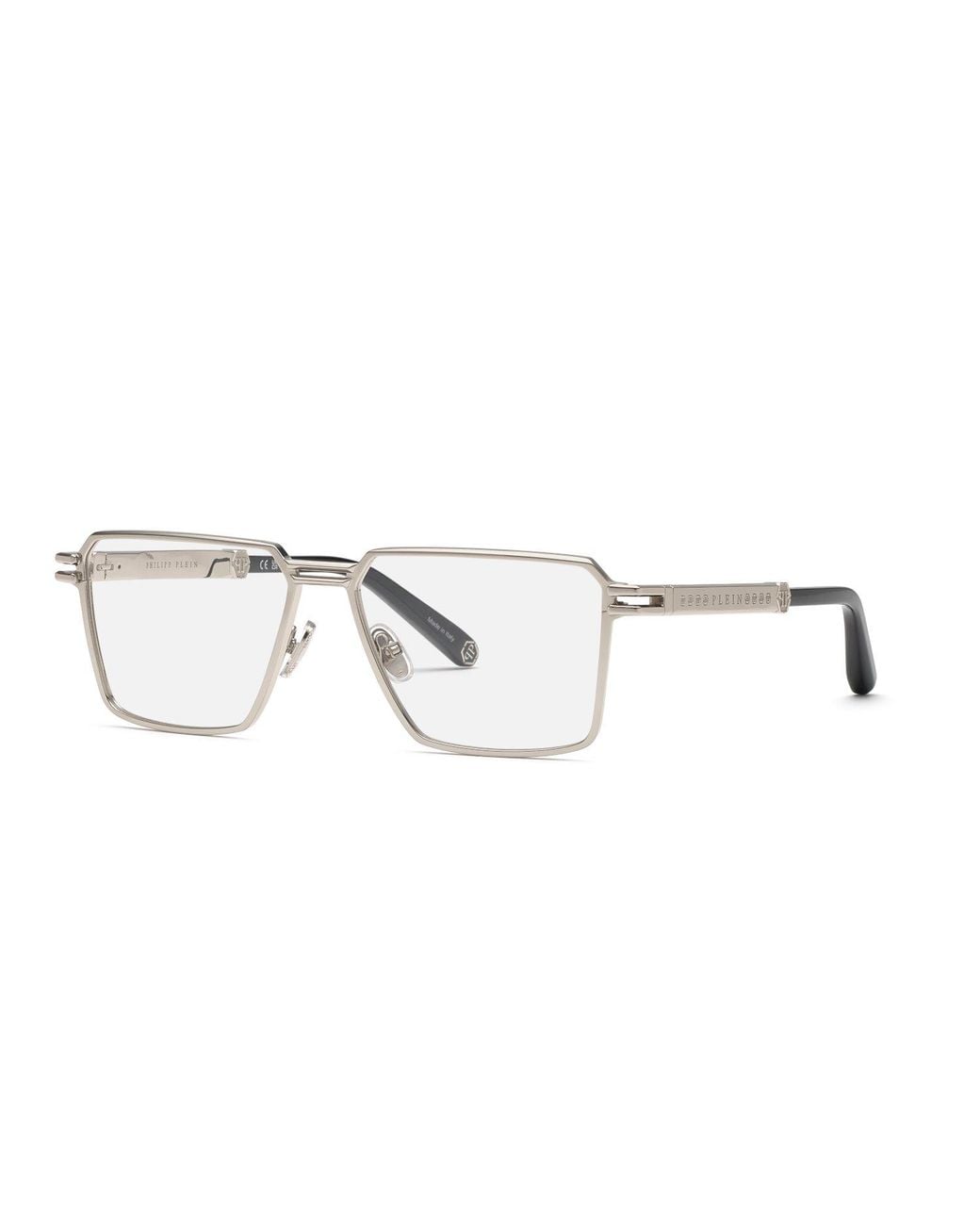 Philipp Plein Black Vpp208M Plein Legacy 579 Optical Frames Metal Geometric for men