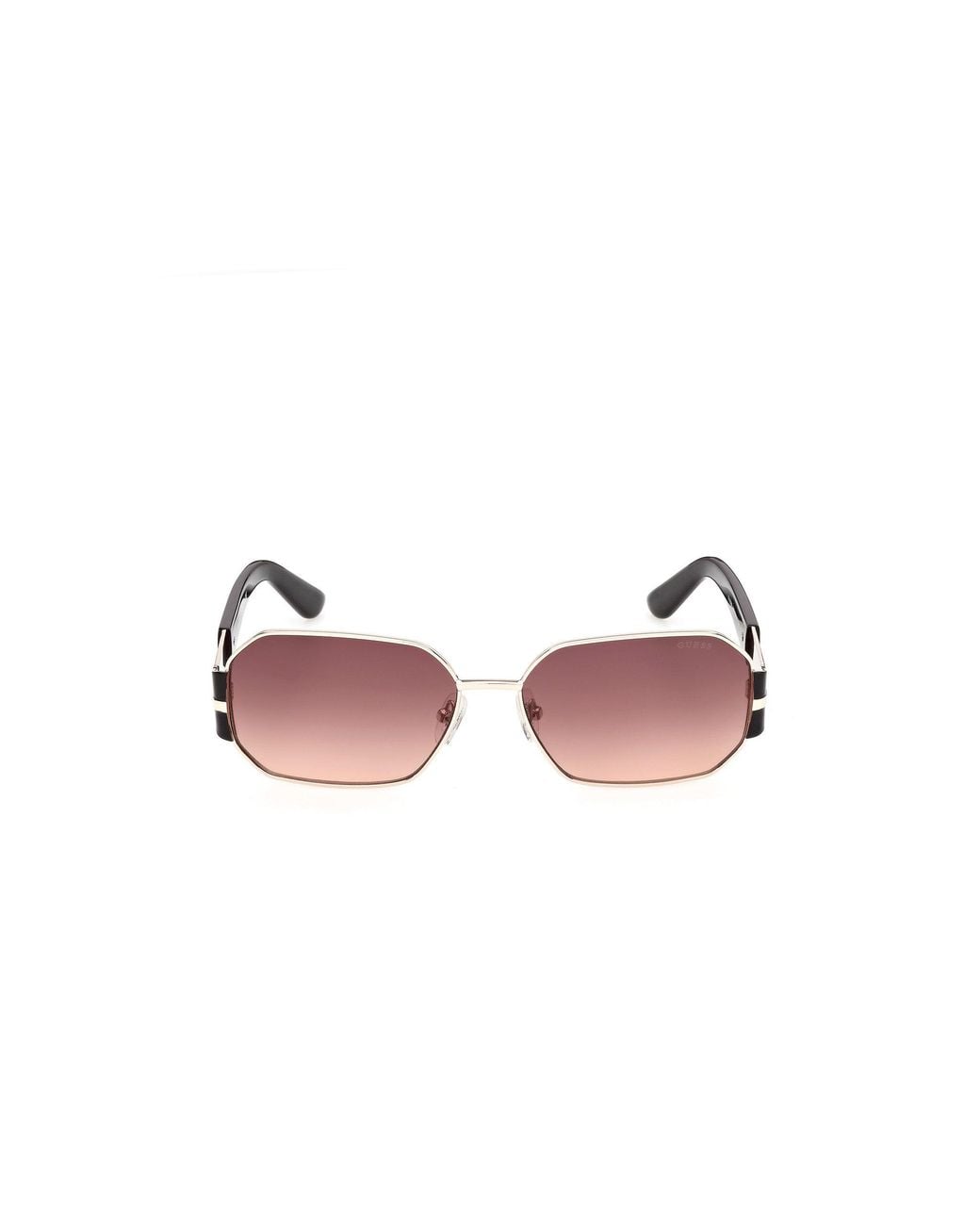 Guess Black Gu00356 32T Sunglasses Metal Bordeaux Geometric Normal