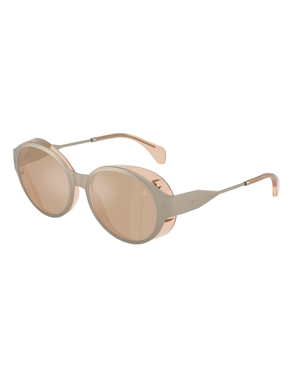 Moncler Black Me4005T Auros 10035A Sunglasses Titanium Round Normal Mirrored