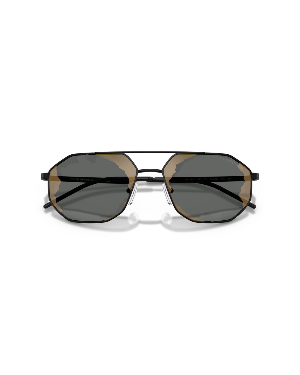 Emporio Armani Black Ea2147 30017G Sunglasses Metal Geometric Normal Mirror for men