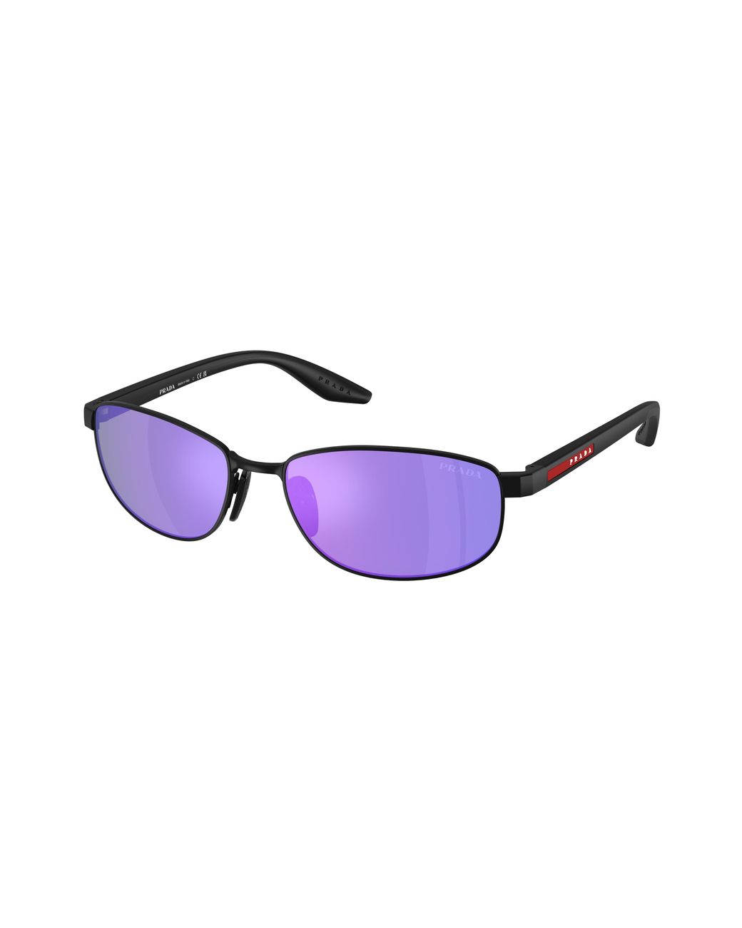 Prada Linea Rossa Black Ps B53S 1Bo60Z Sunglasses Metal Round Normal Mirrored for men