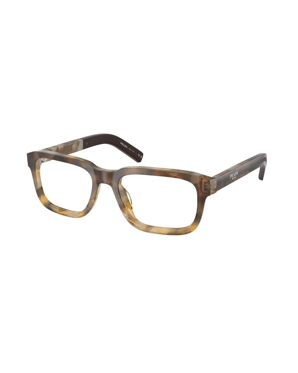 Prada Black Pr D12V 21P1O1 Optical Frames Acetate Transparent Squared Normal for men