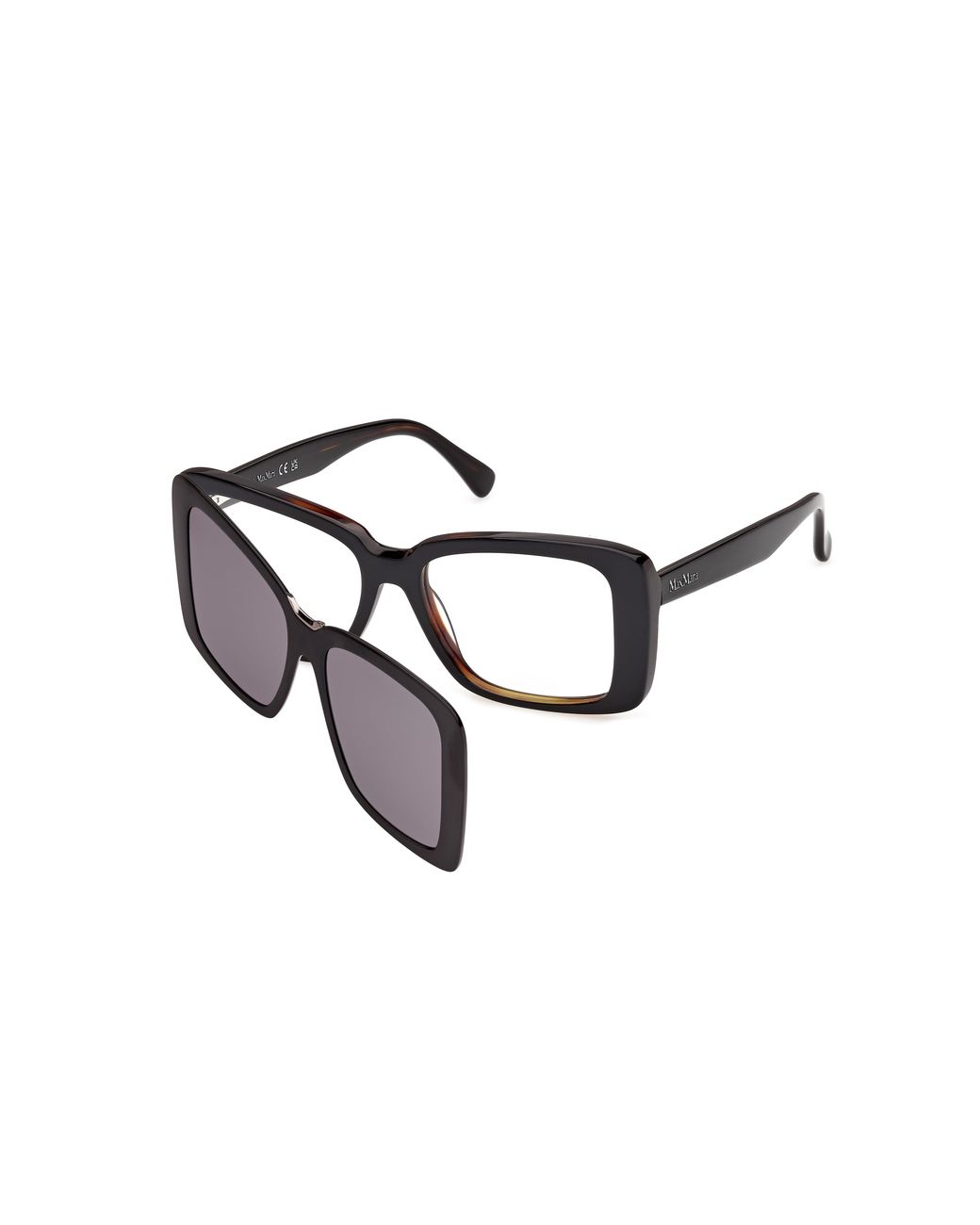 Max Mara Black Mm5266 56 Optical Frames Acetate Smoke Squared Normal