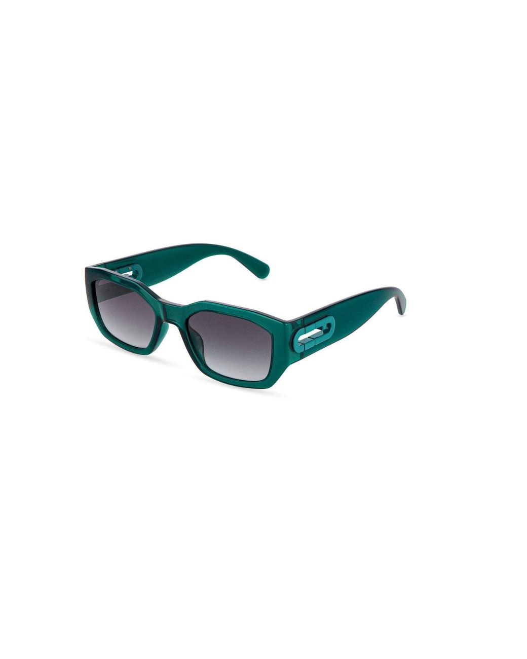 Furla Green Sfub07 0J80 Sunglasses Injected Smoke Geometric Normal Nuanced