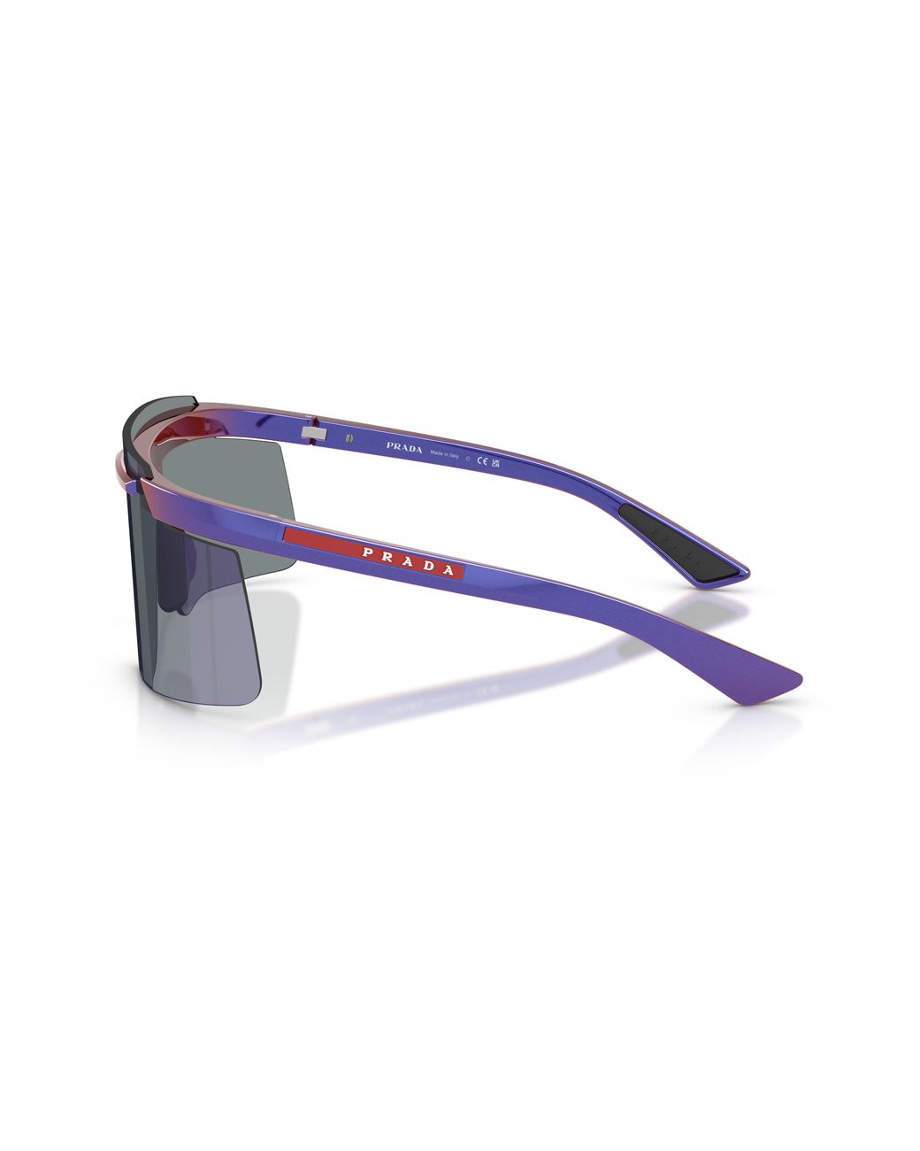 Prada Linea Rossa Black Ps B06S 26H10J Sunglasses Injected Squared Mirror for men
