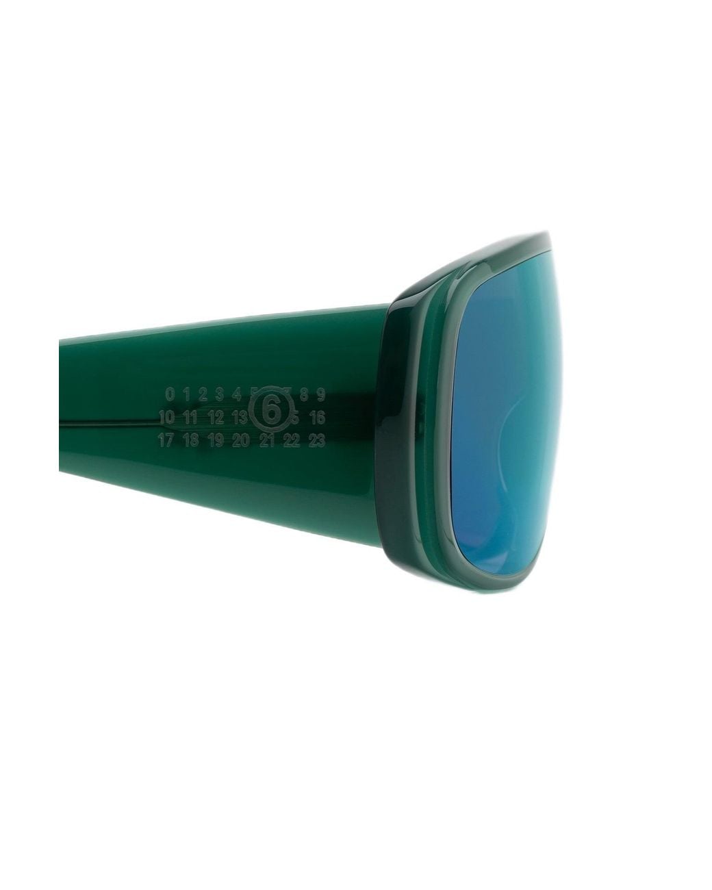 MM6 by Maison Margiela Green Z8O Margiela Mm6 Mask Occhiali Da Sole Acetato Maschera Specchiato