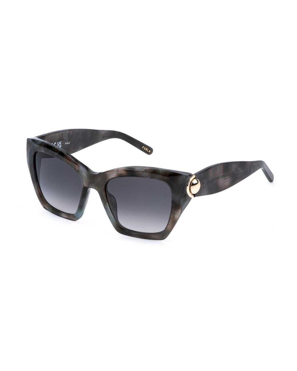 Furla Black Sfu979 03Ka Sunglasses Acetate Smoke Squared Normal Nuanced