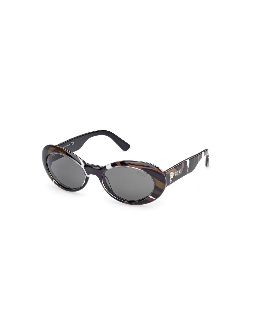 Emilio Pucci Black Ep0234 99A Sunglasses Acetate Smoke Round Normal