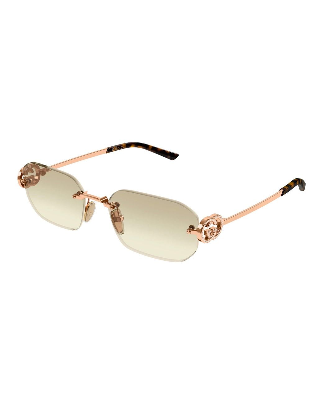 Gucci Black Gg2228S 004 Sunglasses Metal Squared Nuanced