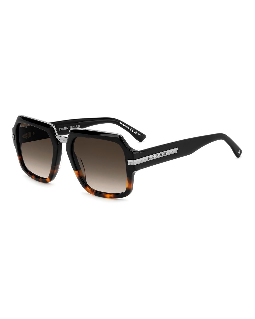 DSquared² Black D2 0159/S Wr7/Ha Sunglasses Acetate Squared Normal Shaded for men