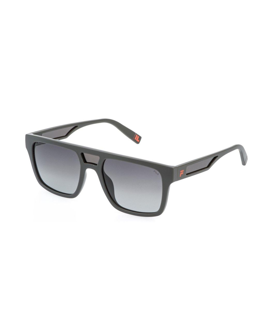 Fila Black Sfia13 L64P Sunglasses Injected Smoke Squared Shaded for men