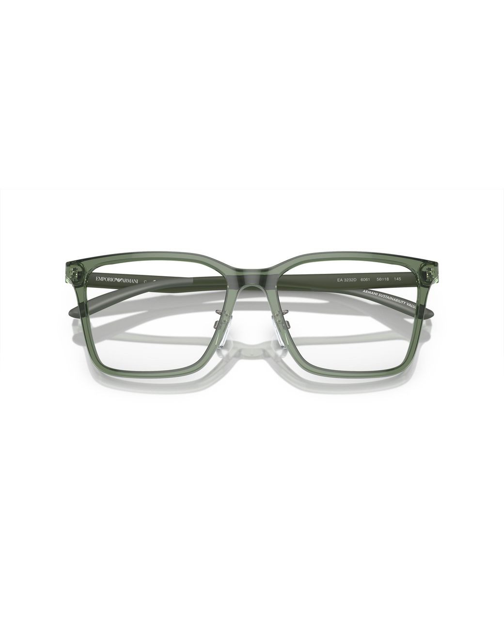 Emporio Armani Black Ea3232D 6061 Optical Frames Acetate Transparent Squared Normal for men
