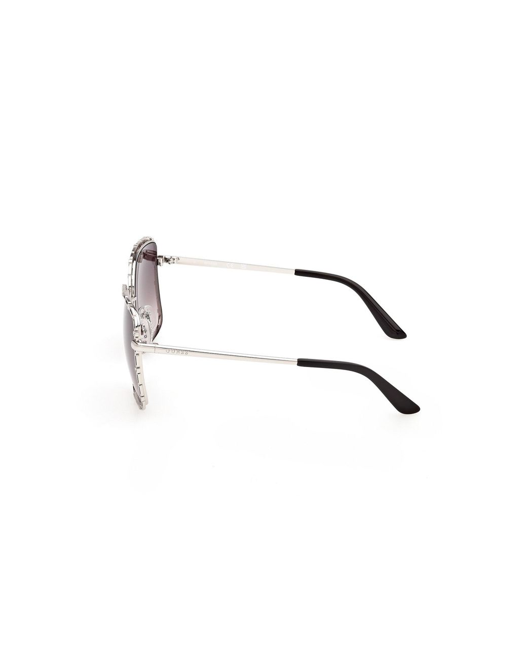 Guess Black Gu00296 10B Sunglasses Metal Smoke Squared Normal