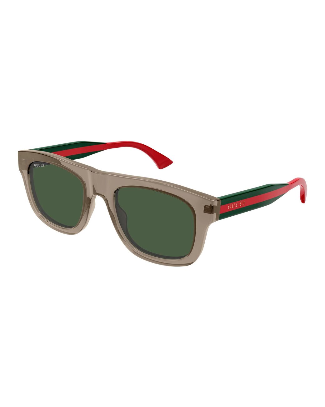 Gucci Green Gg1991S Transparent Striped Temple Sunglasses for men