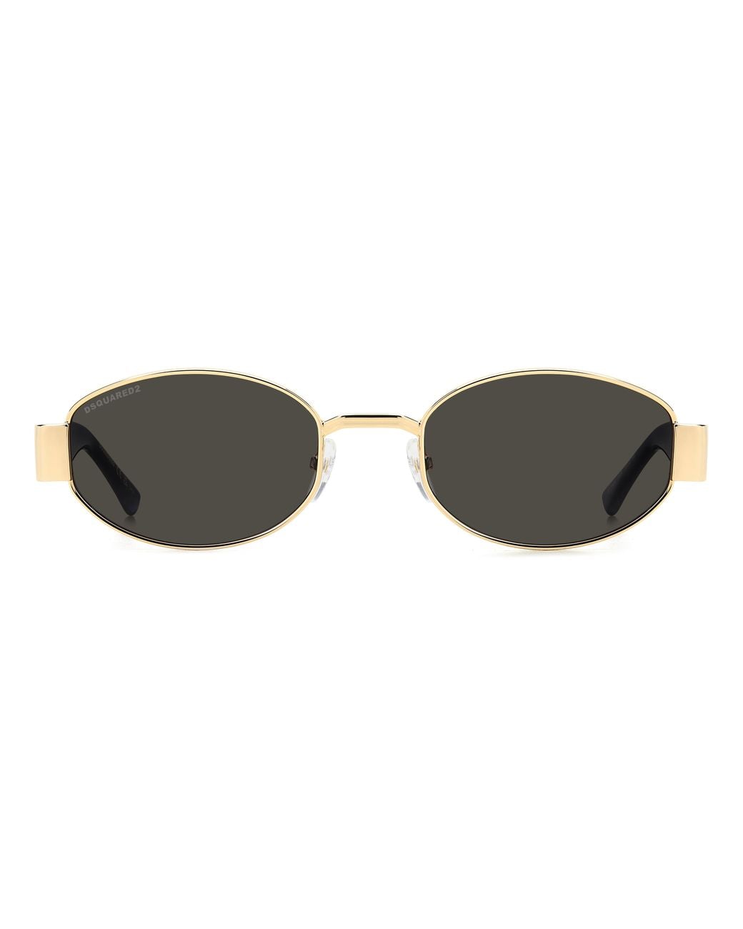 DSquared² Black D2 0155/S 000/Ir Sunglasses Metal Round Normal for men