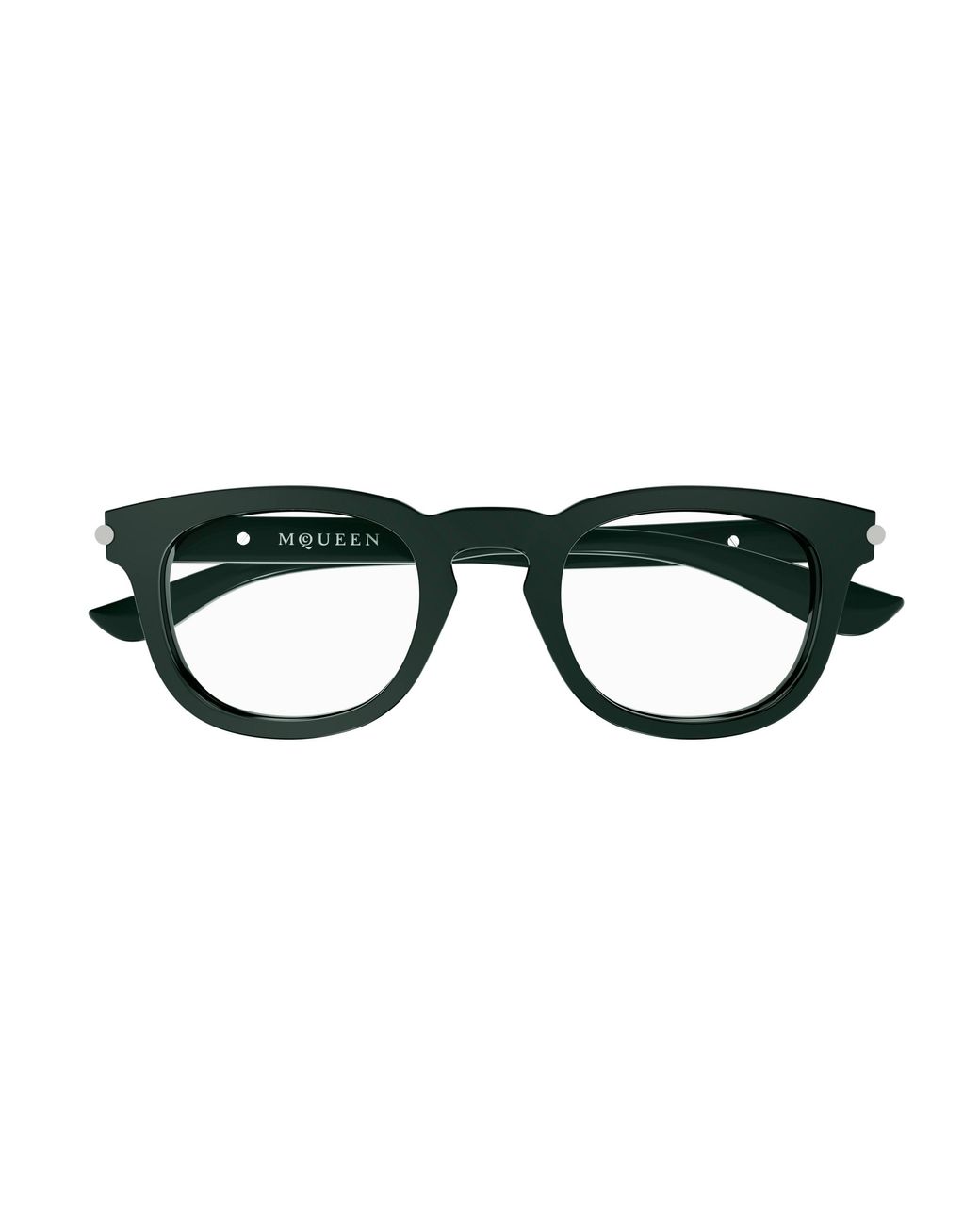 McQueen Black Am0498O 004 Optical Frames Acetate Transparent Round for men