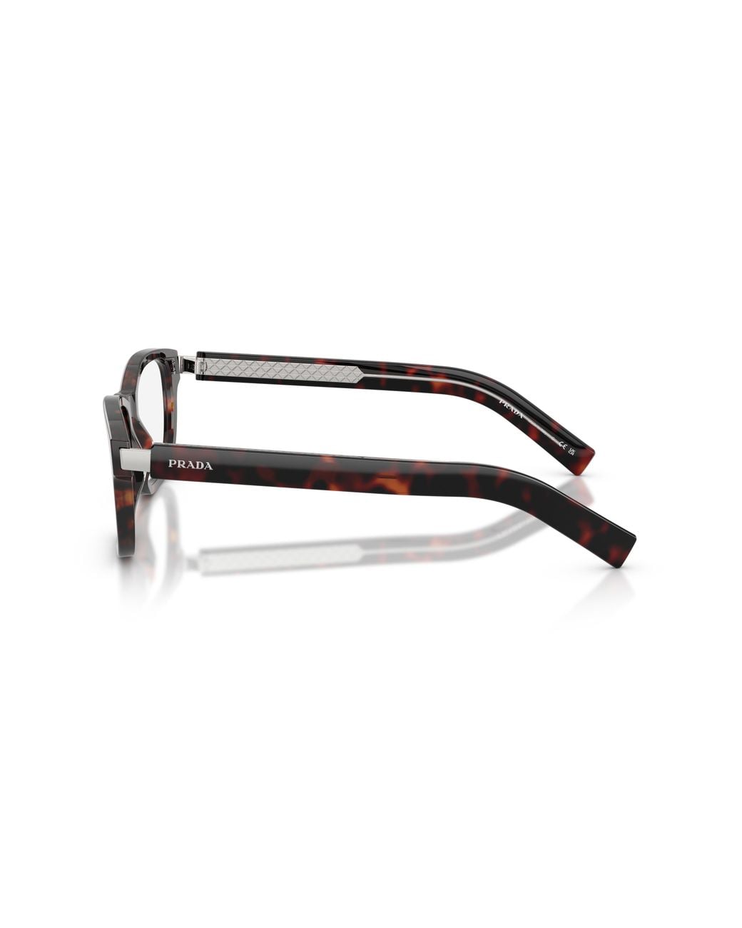 Prada Black Pr D16V 17N1O1 Optical Frames Acetate Transparent Squared Normal for men