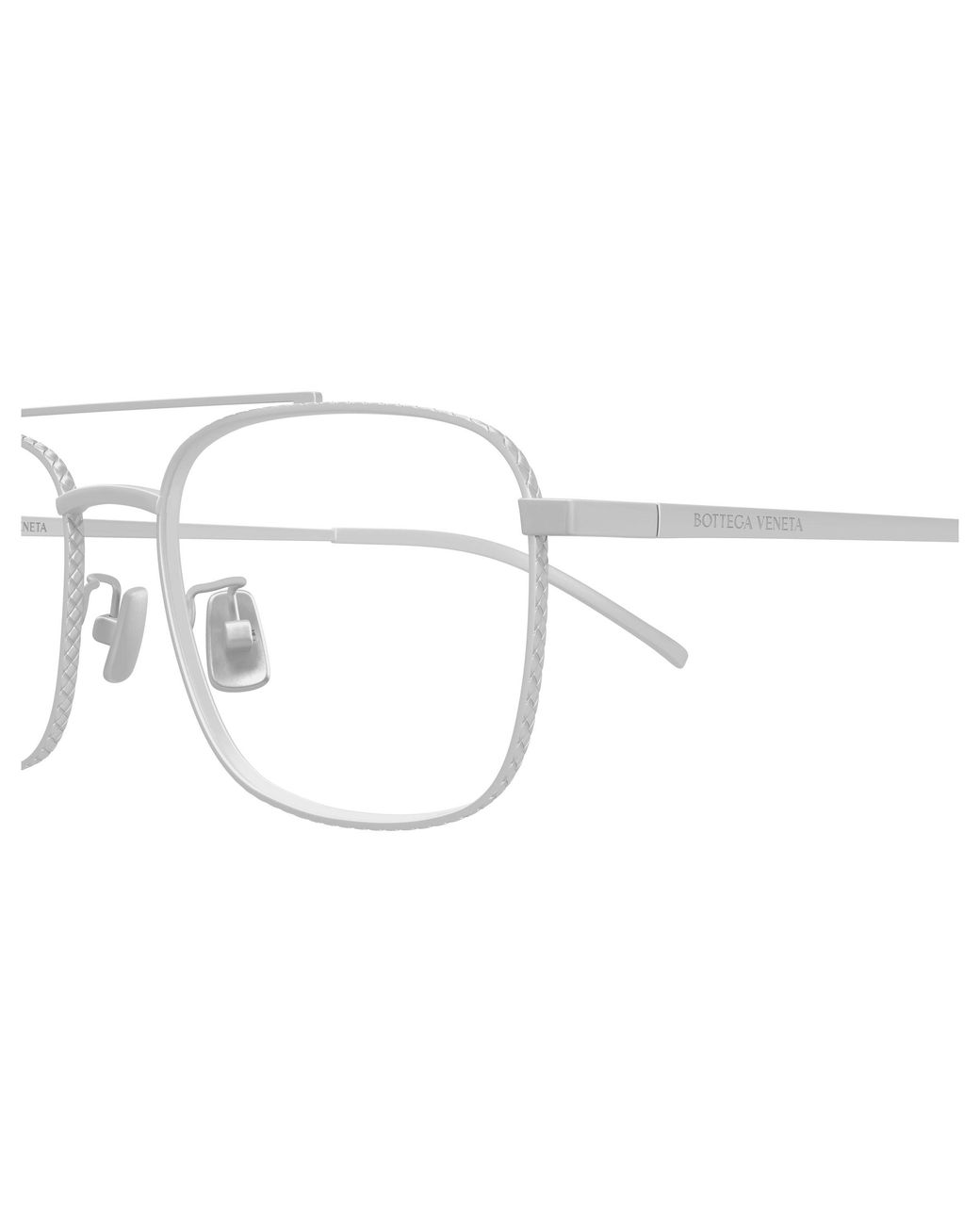 Bottega Veneta Black Bv1425Oa 002 Optical Frames Titanium Transparent Squared