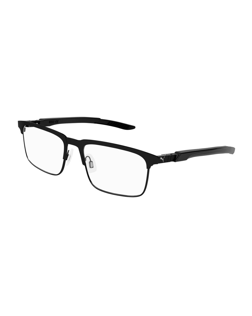 PUMA Black Pu0380O 001 Optical Frames Metal Transparent Squared for men