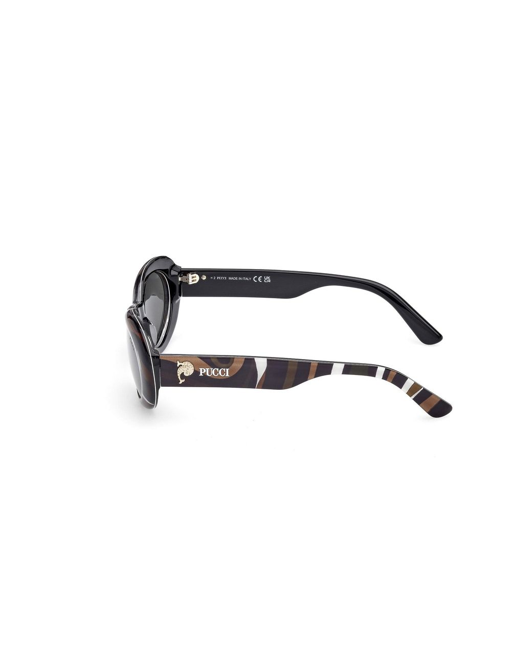 Emilio Pucci Black Ep0234 99A Sunglasses Acetate Smoke Round Normal