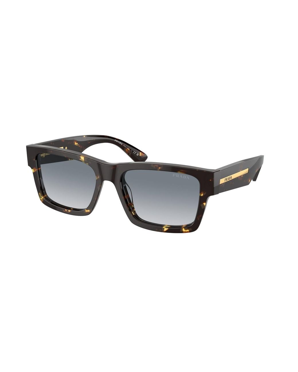 Prada Black Pr 25Zs 16R30F Sunglasses Acetate Squared Normal Shaded for men