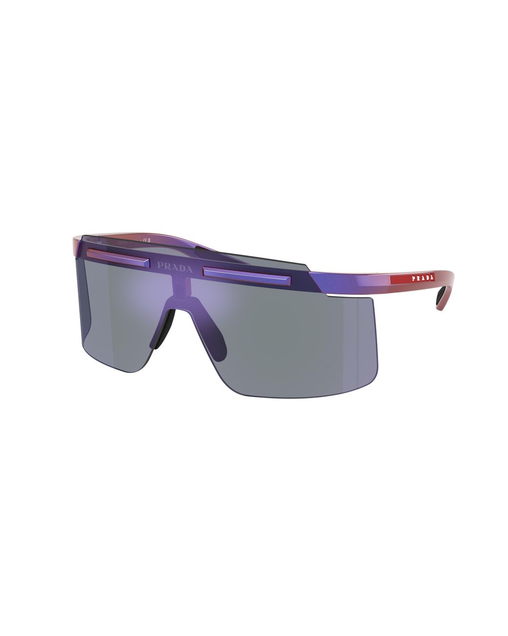 Prada Linea Rossa Black Ps B06S 26H10J Sunglasses Injected Squared Mirror for men