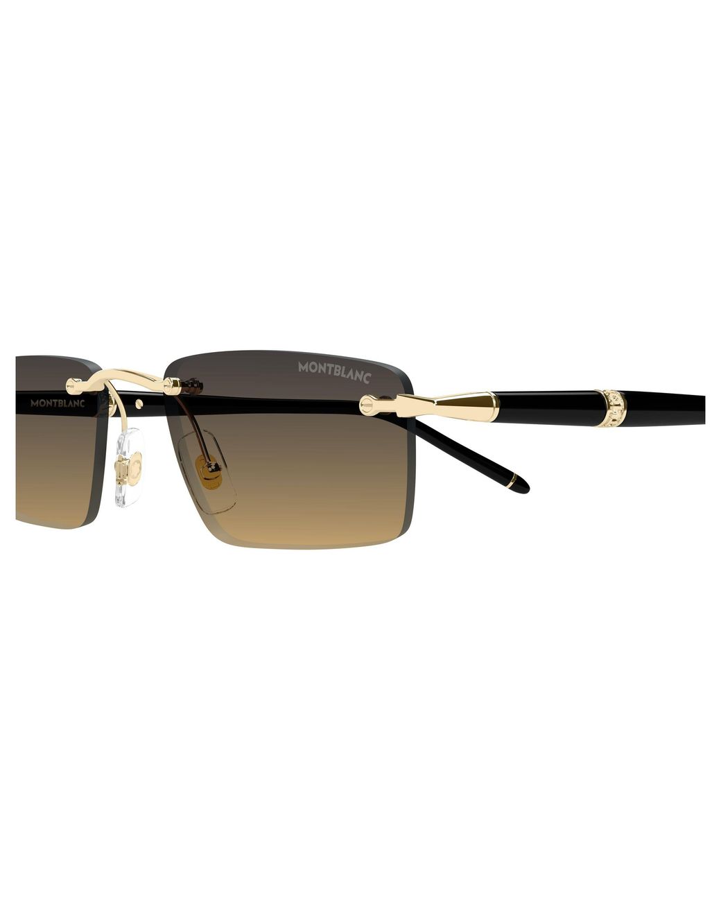 Montblanc Black Mb0484S 002 Sunglasses Metal Squared for men