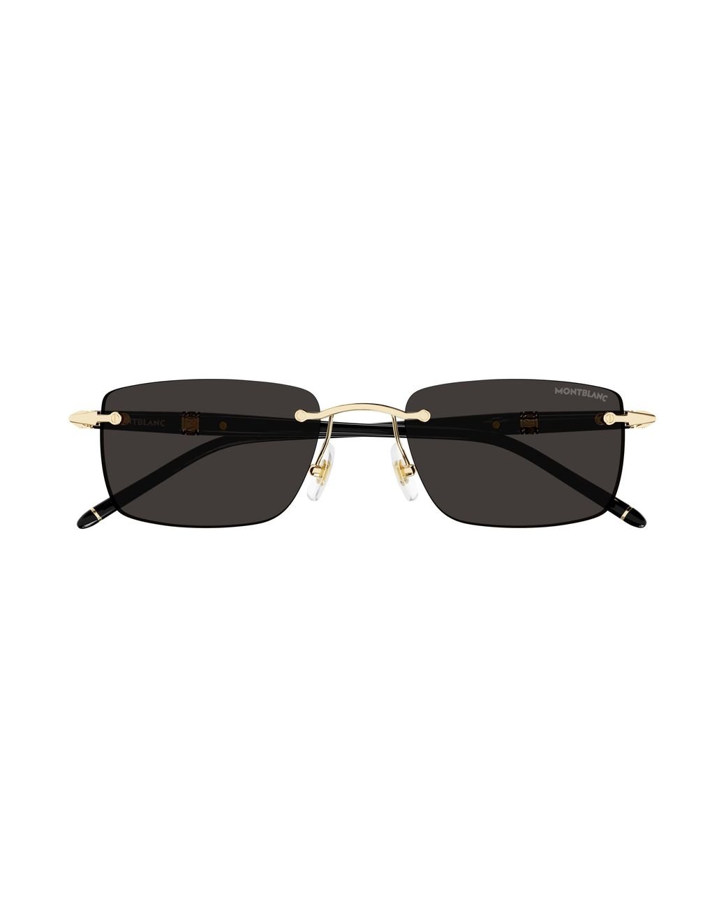 Montblanc Black Mb0344S 001 Sunglasses Metal Squared for men