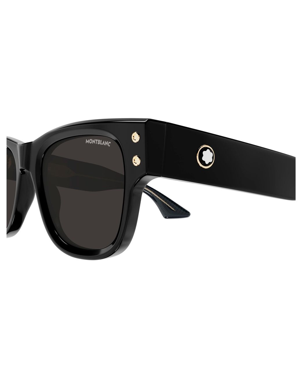 Montblanc Black Mb0381S 001 Sunglasses Acetate Squared for men